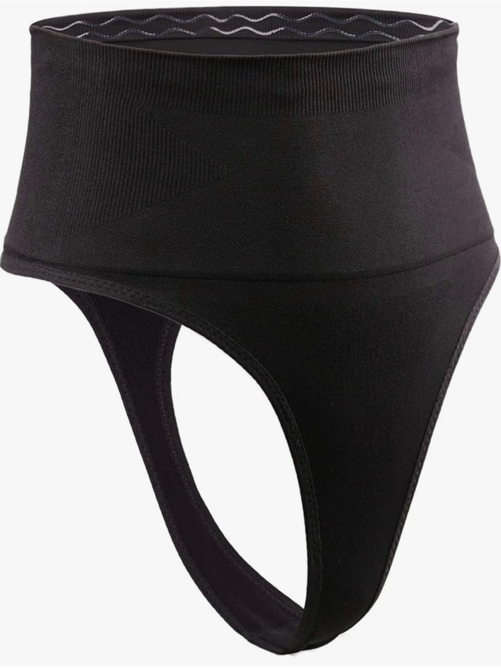 Mid-Waist Seamless Tummy Control Thong Shapewear Black Panties Girdle Underwear
